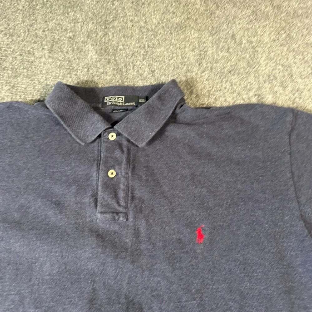Polo Ralph Lauren Mens‎ XXL Navy Blue Cotton Short Sleeve Pony Logo Polo Shirt